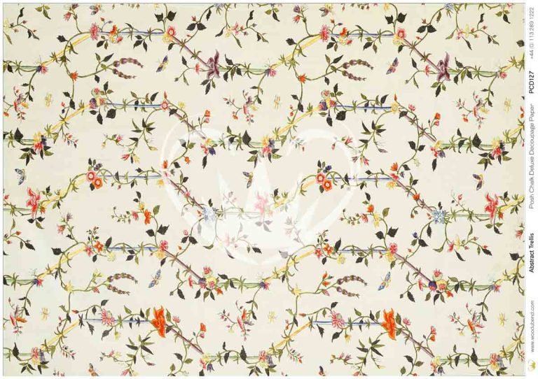 Abstract Trellis Posh Chalk Deluxe Decoupage Paper - Regained Relics