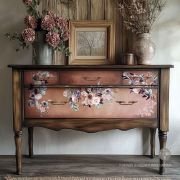 Redesign with Prima Burgundy Rose Garden Decor Transfer - Regained Relics