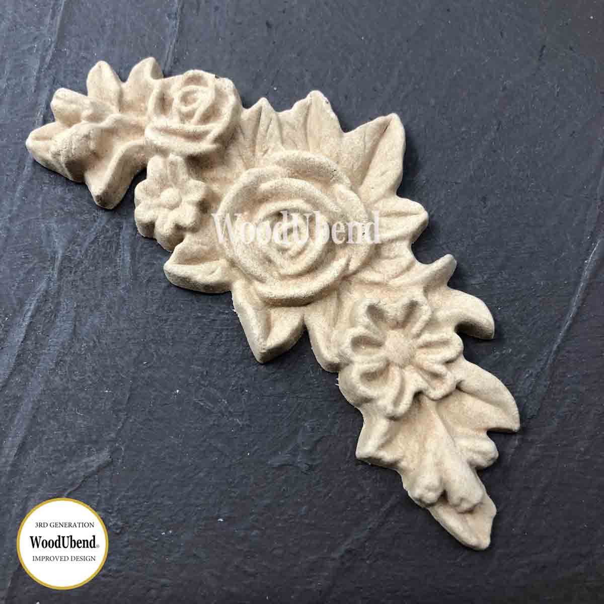 WoodUbend WUB0348 Pack of two Flower Garlands Decorative Mouldings - Regained Relics