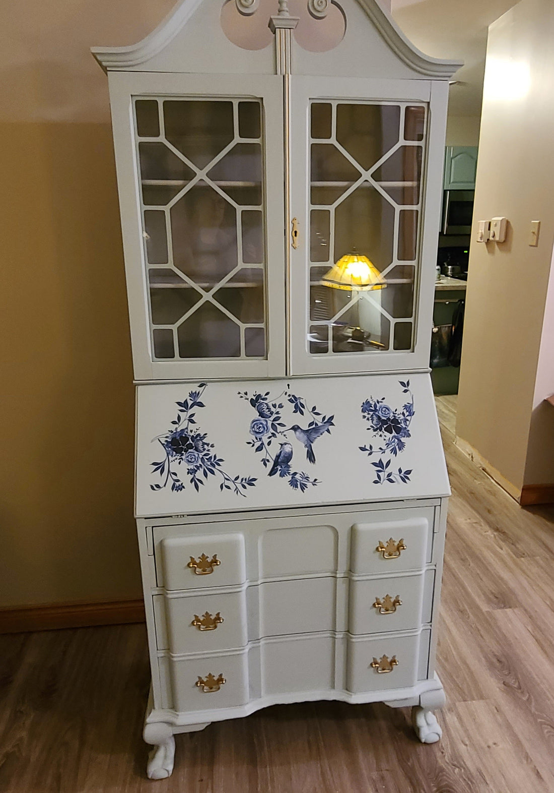 🐦 Light, Bright & Beautiful: A Custom Cabinet Makeover with Bluebird Charm