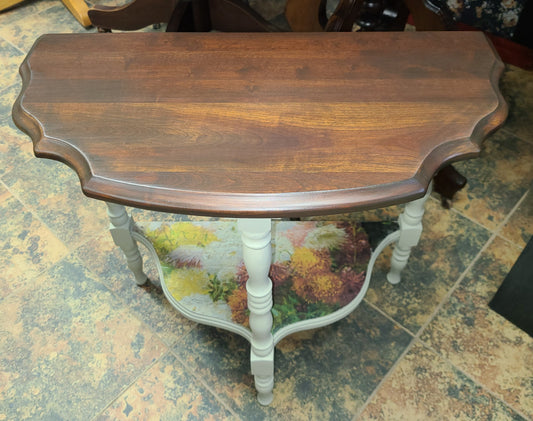 Small Half Table Makeover with Decoupage Paper - Regained Relics