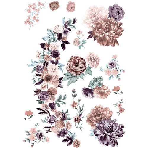 Redesign with Prima Burgundy Rose Garden Decor Transfer