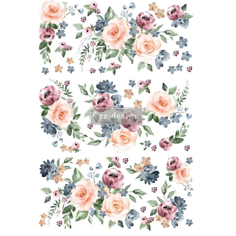 Redesign with Prima Watercolor Bloom Decor Transfer