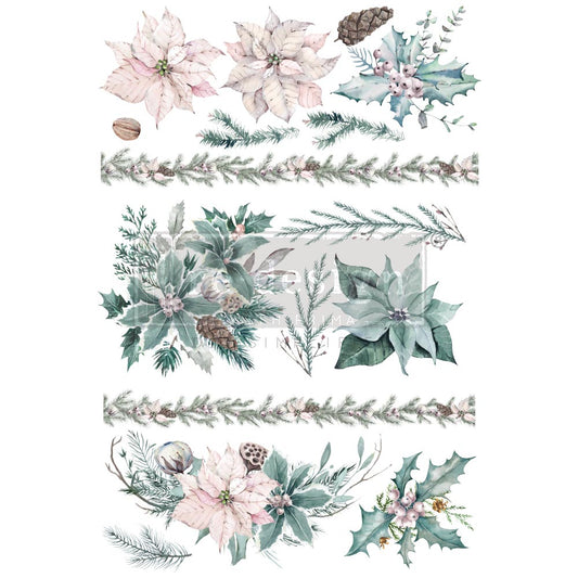 Redesign with Prima Evergreen Florals Decor Transfer