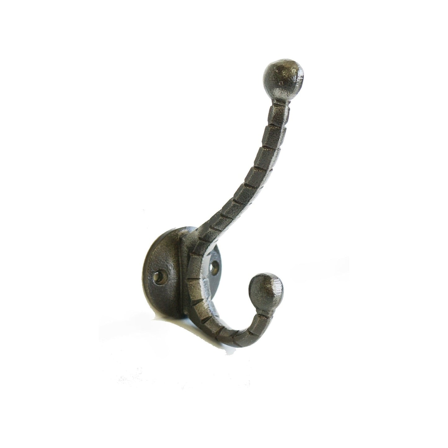 Ribbed Double Hook Antique Metal