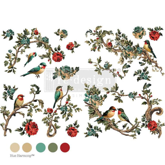 Rosette Aviary Flat Decor Transfer