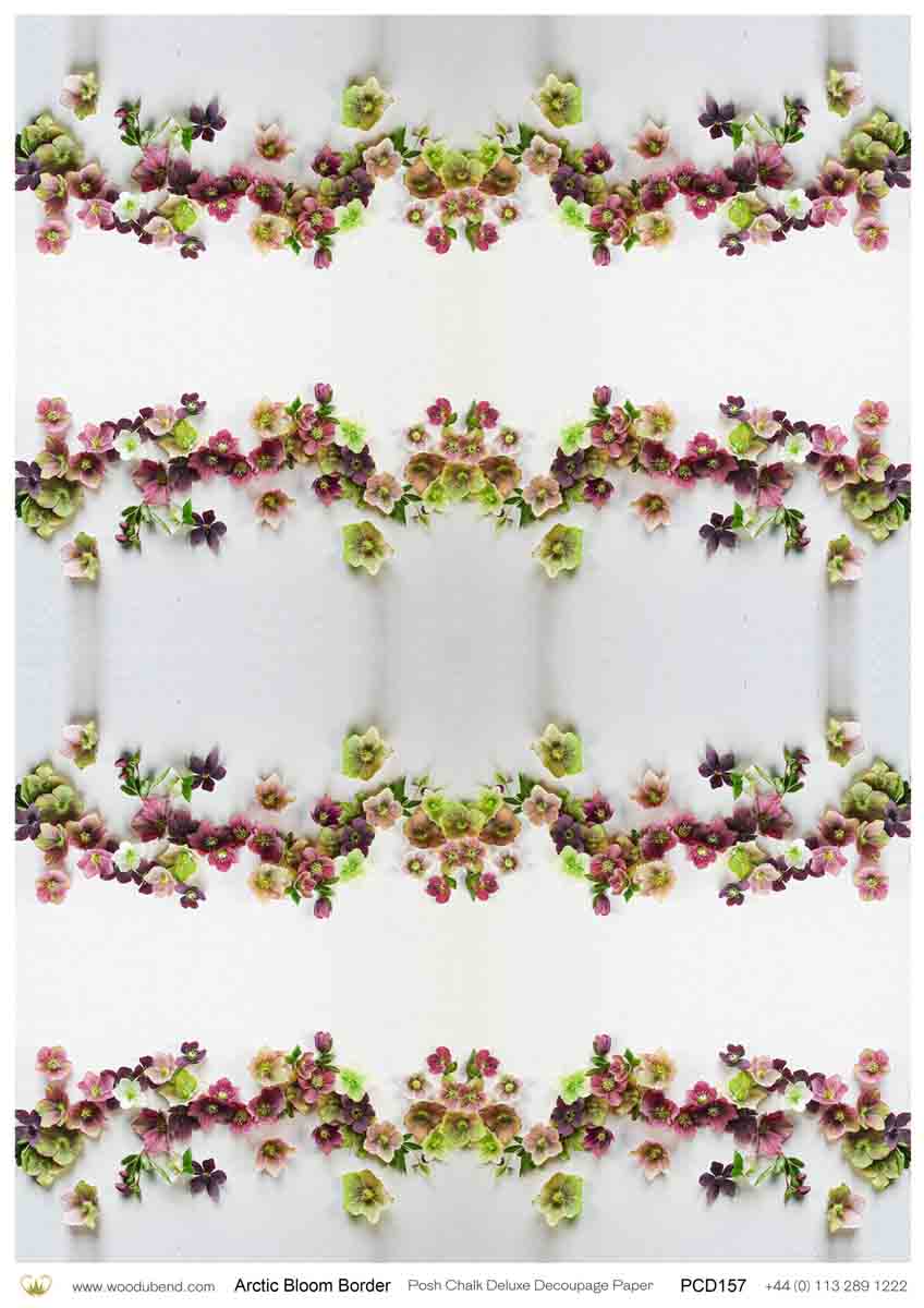 Arctic Bloom Border Deluxe Decoupage Paper - Regained Relics