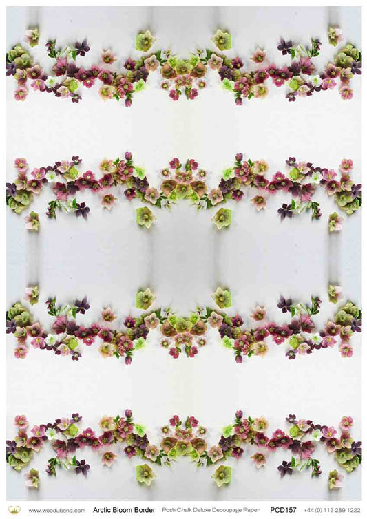 Arctic Bloom Border Deluxe Decoupage Paper - Regained Relics