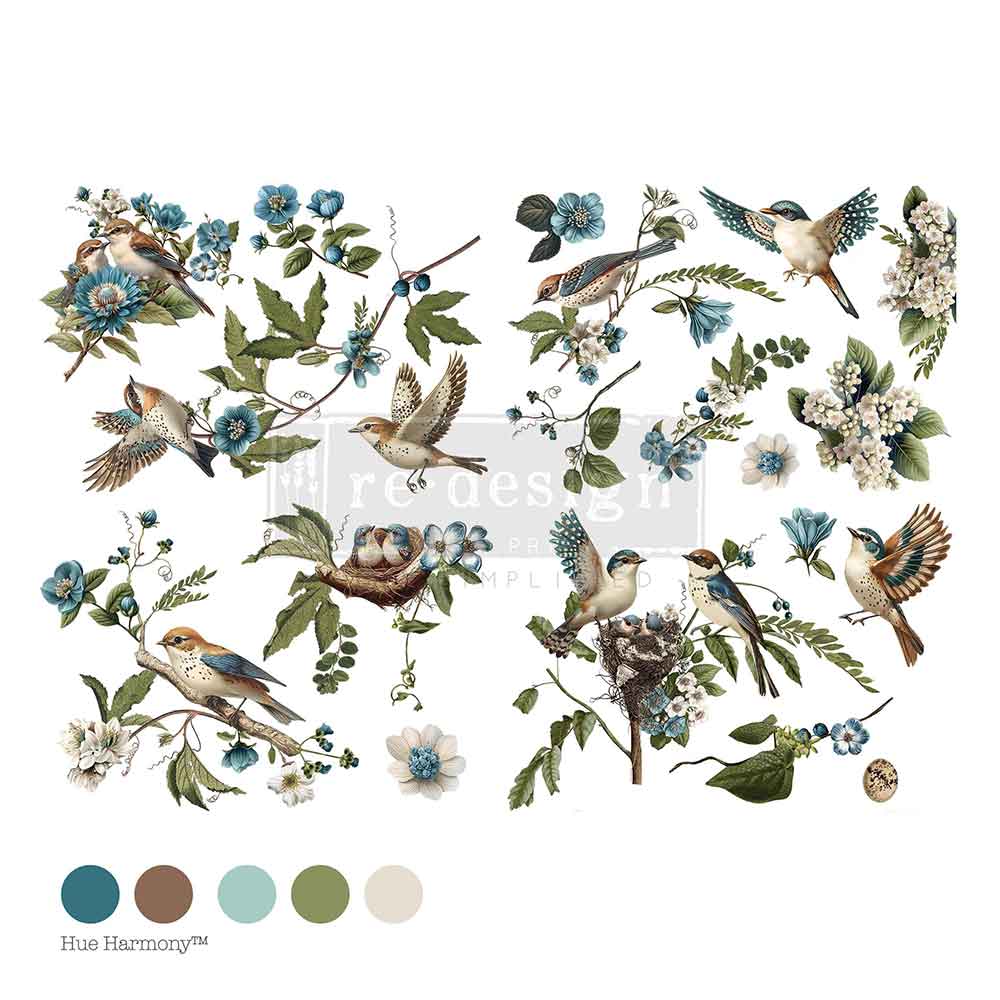 Aviary Elegance Flat Decor Transfer - Regained Relics