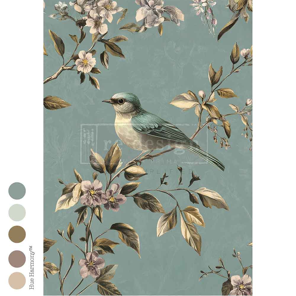 Blue Song Decoupage Paper - Regained Relics