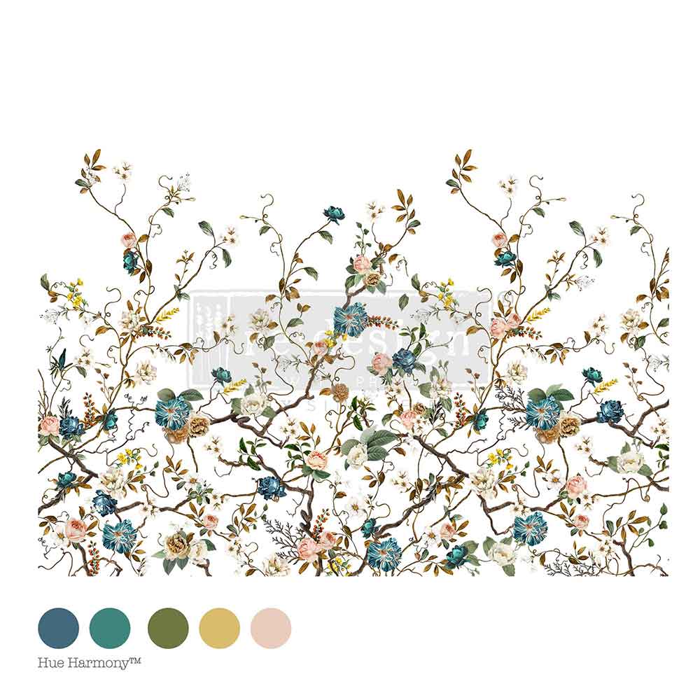 Blue Vine Flat Decor Transfer - Regained Relics