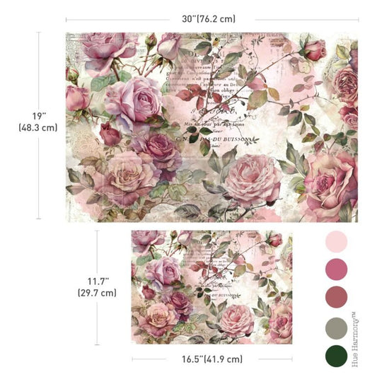 Dusty Velvet Mauve Double Delight Decoupage Paper - Regained Relics