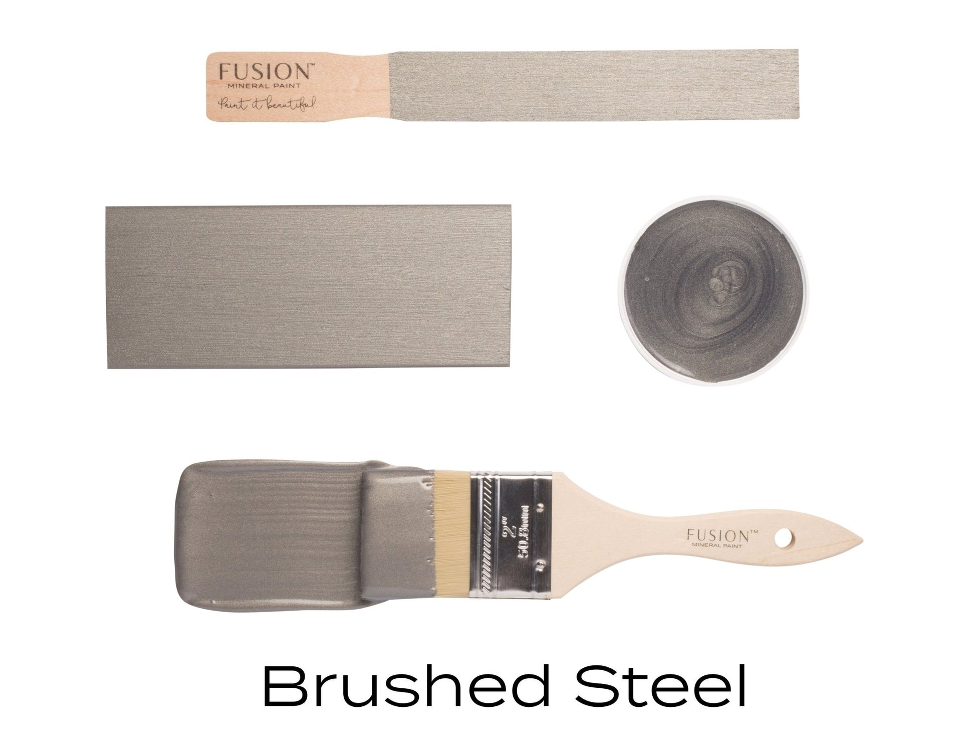 Fusion Mineral Paint Brushed Steel Metallic - Regained Relics