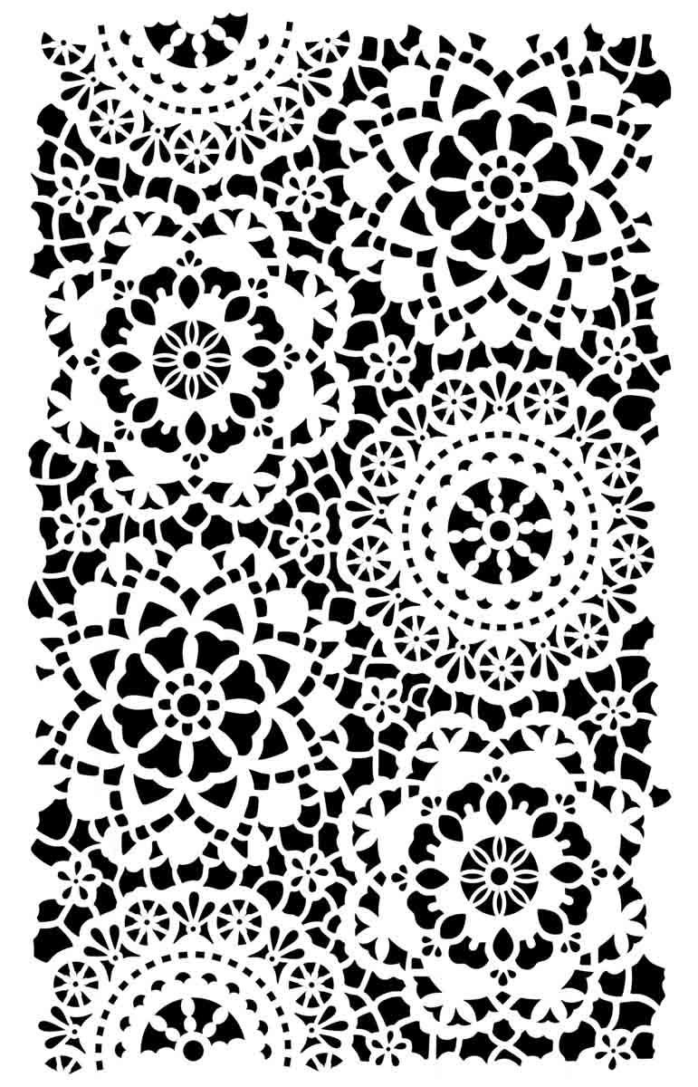 Large Posh Hippy Lace Premium Stencil - Regained Relics
