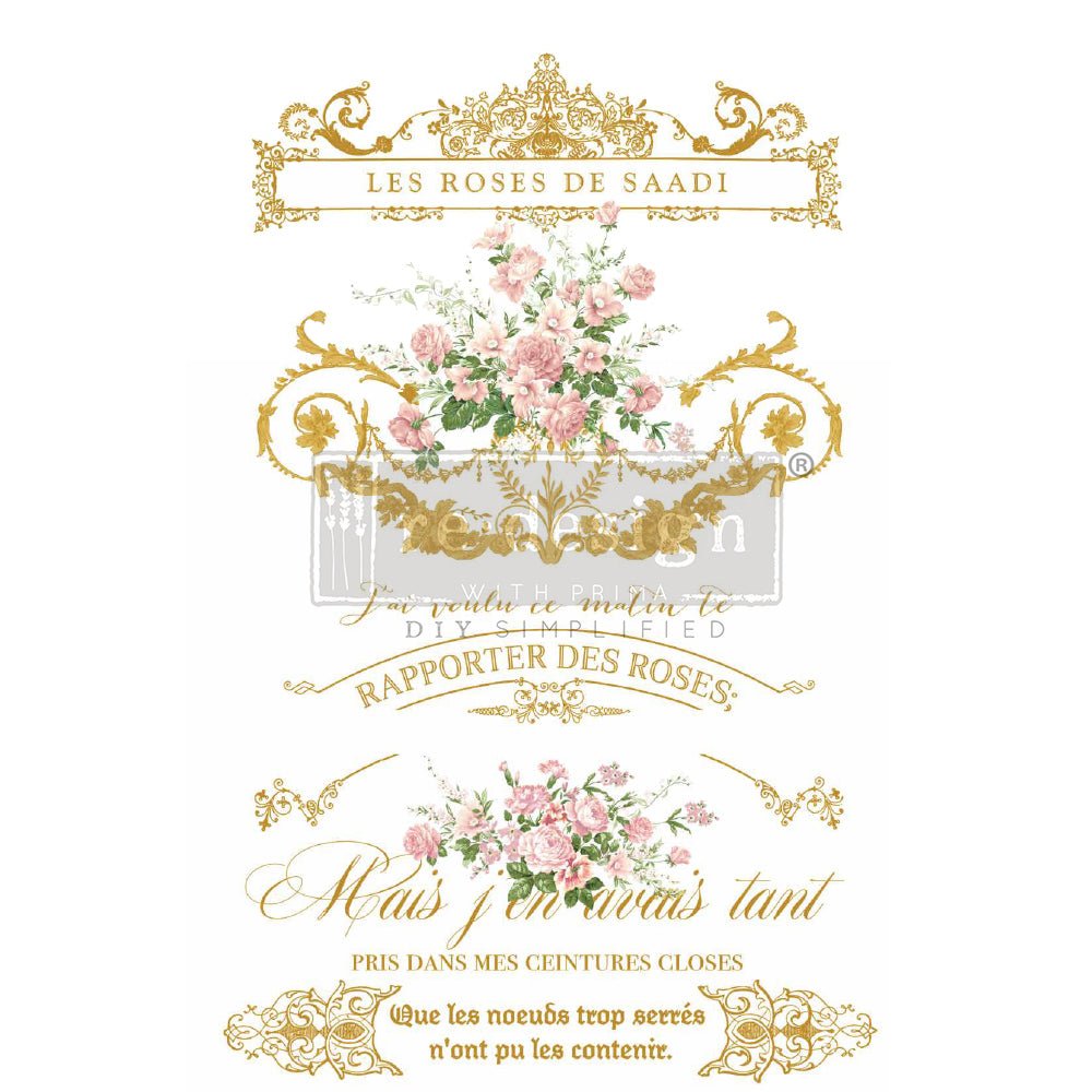 Les Roses Decor Transfer - Regained Relics