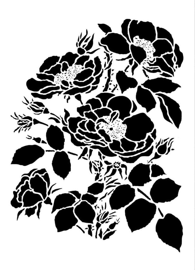 Lovely Lush Posey Posh Chalk Premium Stencil - Regained Relics