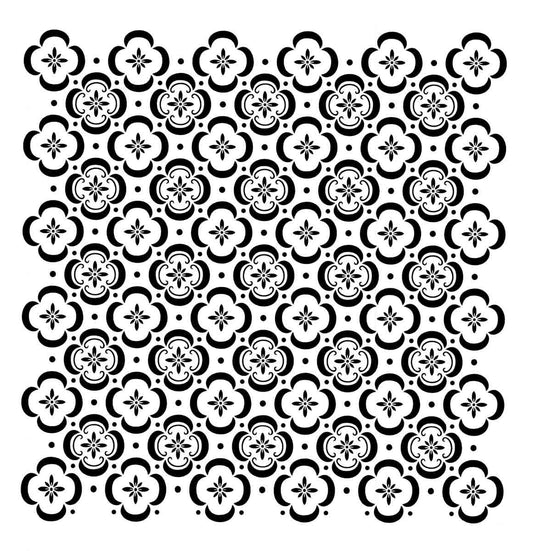 Posh Chalk Premium Floor Tile Stencil - Regained Relics