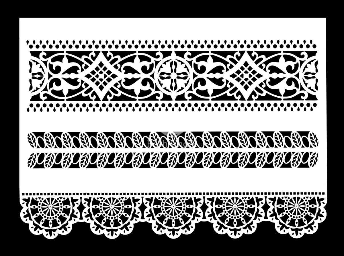 Posh Chalk Stencil Lace Border - Regained Relics