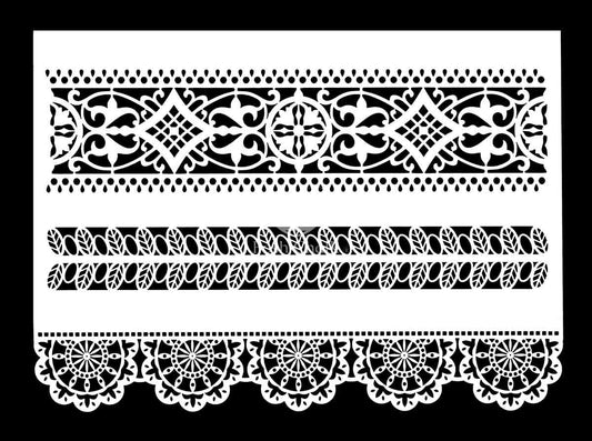 Posh Chalk Stencil Lace Border - Regained Relics