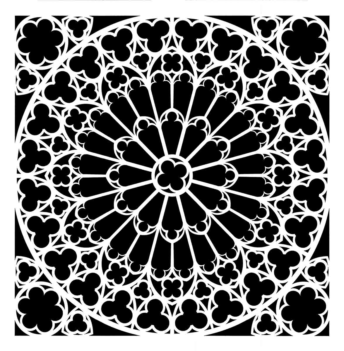 Stone Rosette Posh Chalk Premium Stencil