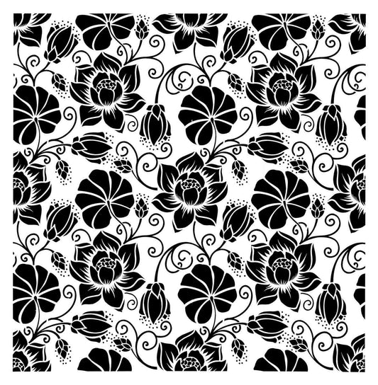 Posh Chalk Water Lily Flowers Stencil - Regained Relics