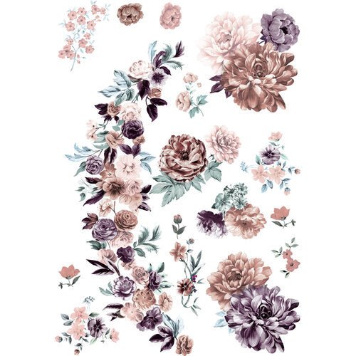 Redesign with Prima Burgundy Rose Garden Decor Transfer - Regained Relics