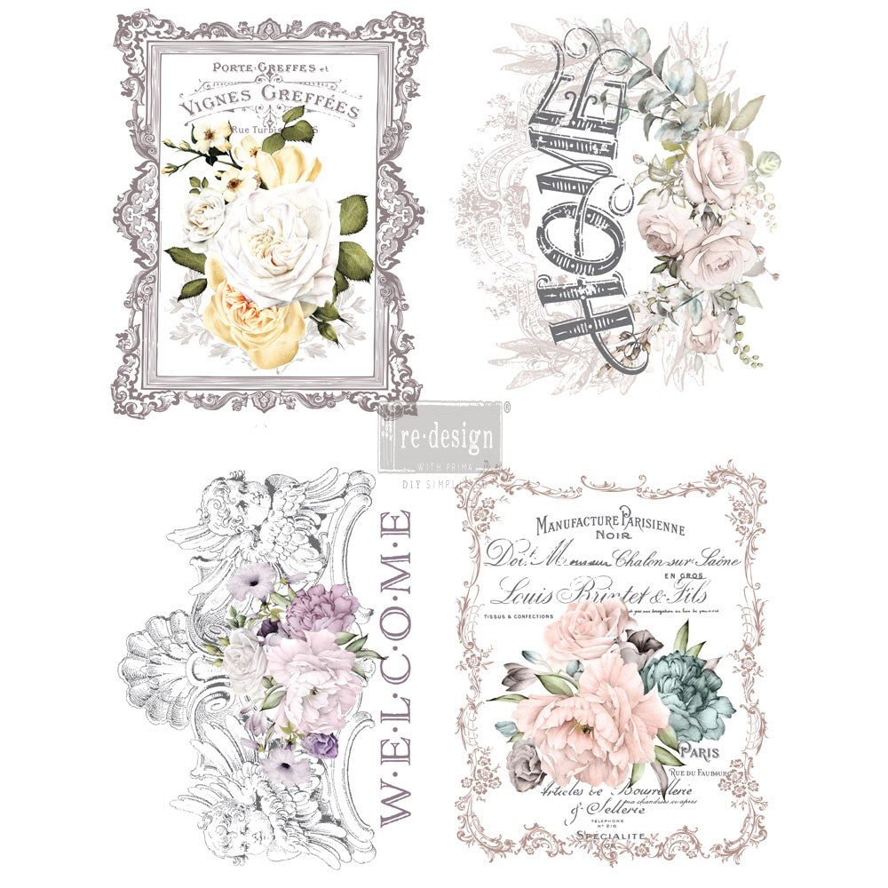 Redesign with Prima Floral Home Decor Transfer - Regained Relics