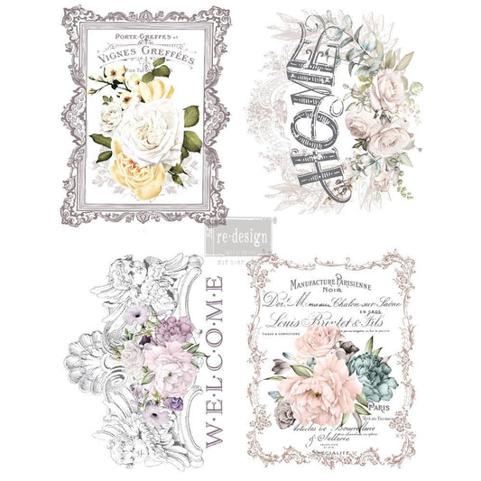 Redesign with Prima Floral Home Decor Transfer - Regained Relics