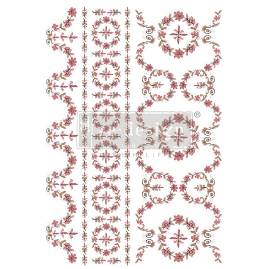 Redesign with Prima Flower Garland Decor Transfer - Regained Relics