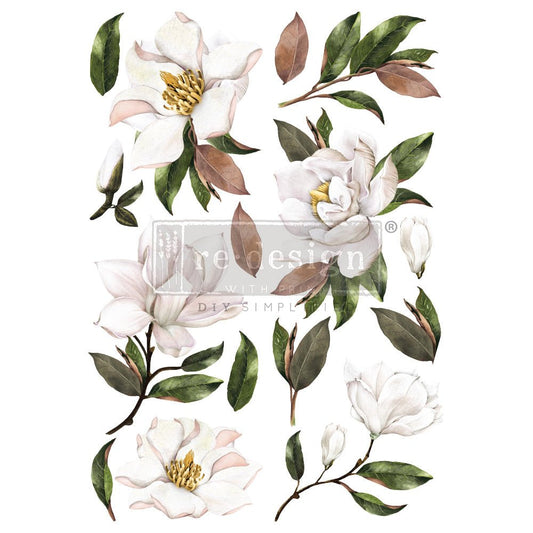 Redesign with Prima Magnolia Grandiflora Decor Transfer - Regained Relics