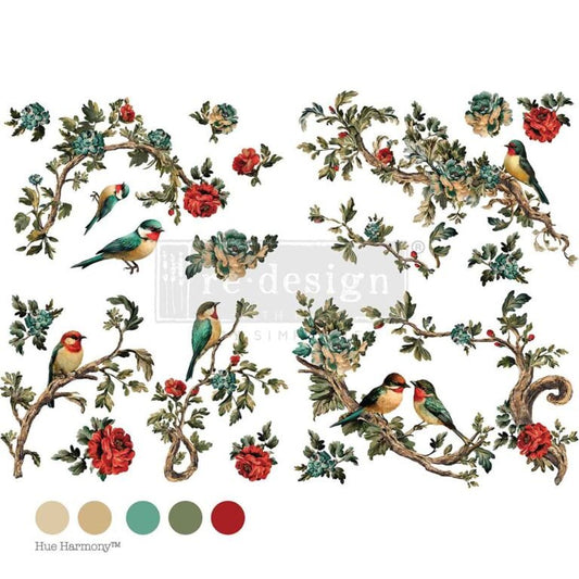 Rosette Aviary Flat Decor Transfer - Regained Relics