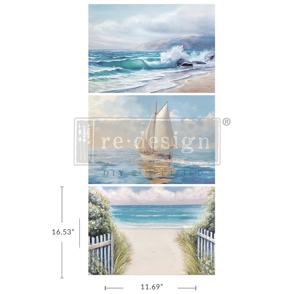 Seascape Melody Decoupage Paper - Regained Relics