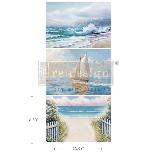 Seascape Melody Decoupage Paper - Regained Relics