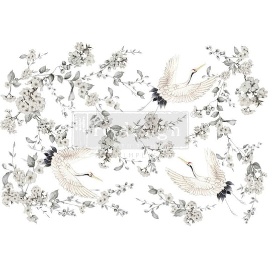 Silver Wings Flat Decor Transfer - Regained Relics