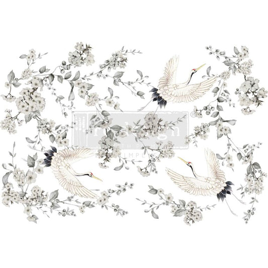 Silver Wings Flat Decor Transfer