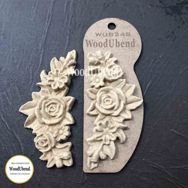 WoodUbend WUB0348 Pack of two Flower Garlands Decorative Mouldings - Regained Relics